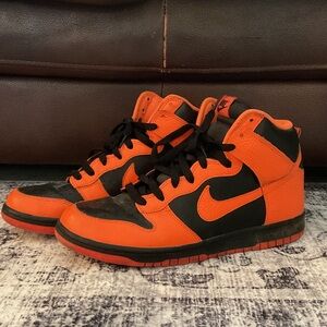Orange and Black High Top Nikes